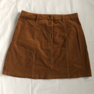Corduroy mini skirt - light brown